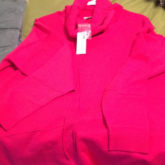 Drawstring Cowl neck pullover sweaters - Picture 3 of 4